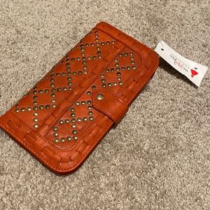 Studded Orange Wallet